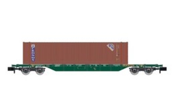 N Eu PRI CEMAT Containerwagen bel., 4A, L=123mm, Ep.IV- V- VI, " CRONOS ", etc......................