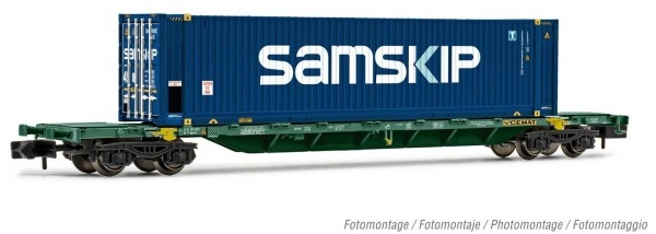 N PRI Containertragwagen bel., Sgnss, L=123mm, 4A, Ep.V- VI, " CEMAT ", etc..........................