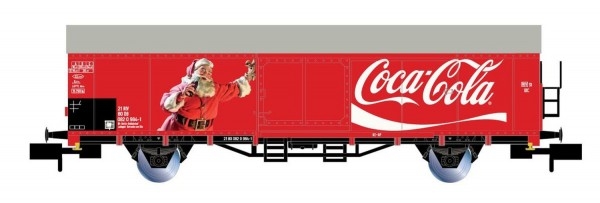 N D DB Güterwagen ged., L=87mm, 2A, Ep.V, " Coca Cola ", etc..................................