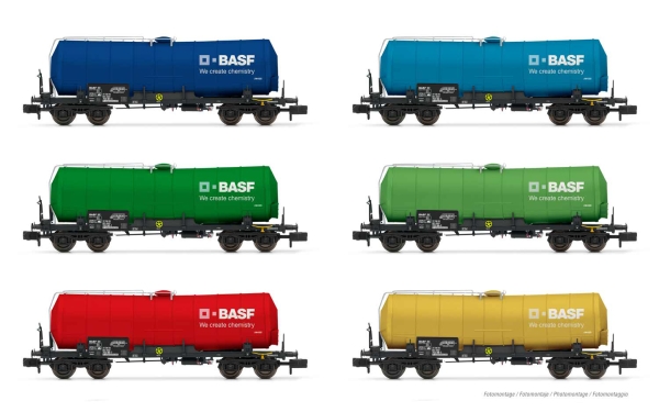 N BASF Kesselwagen Set 6x, 4A, Ep.VI,  etc..............................