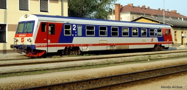 H0 A ÖBB Dieseltriebwagen BR 5047 , 4A, L= 292mm, Ep.IV- V,  grau- rot- blau, Sound, etc......................