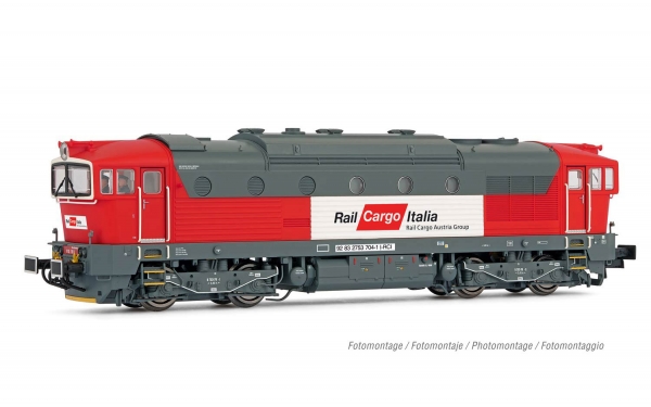 H0 I PRI Diesellokomotive D 753.7, 4A, L=190mm, Ep.V- VI, rot/ hellgrau, Sound, " Rail Cargo Italia ", etc......................