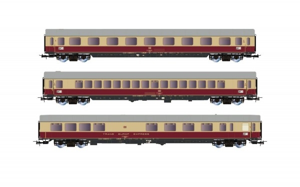 H0 D DB Personenwagen Set 3x, 4A, L= 922mm, Ep.IV, " TEE Helvetia ", etc.......................