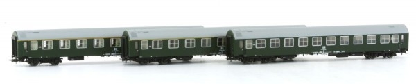 H0 D DR Reisezugwagen Set 3x, 4A, L=846mm, Ep.IV, grün, " Pannonia Express ", etc................