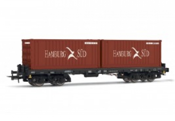 H0 D DB Containerwagen Sgmms 738,  bel.,  4A, Ep.IV , L= 161mm, " Hamburg Süd "