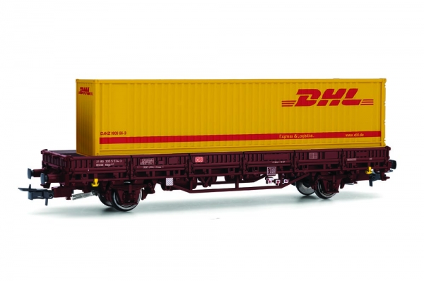 H0 D DB Flachwagen, bel., Kbgs, 2A, Ep.V, " Container DHL   "