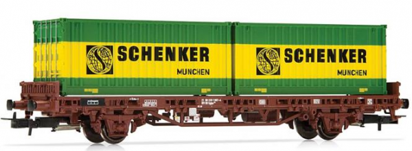 H0 D DB Flachwagen Kglps, bel., 2A, Ep.IV, L= 161mm, " Schenker "