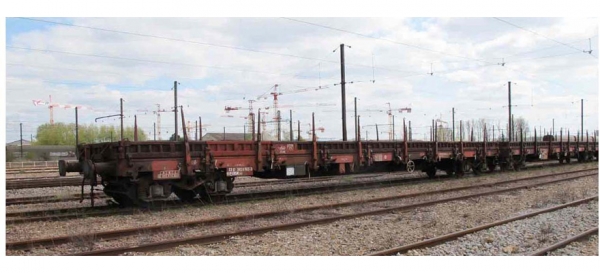 H0 D DB Flachwagen, Res, 4A, L=227mm, Ep.IV, braun, etc....................
