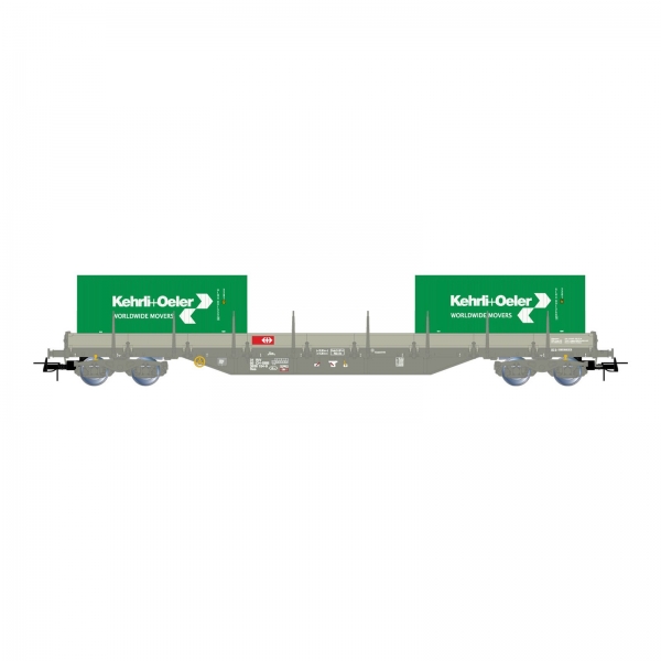 H0 Ch SBB Flachwagen, Res, bel., 4A, L=227mm, Ep. VI, grau, " Kehrli+ Oeler  ",  etc....................