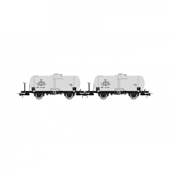 H0 I FS Kesselwagen Set 2x, 2A, Ep.III, Bremserbühne 2x, " Montecatini  ", etc.......................
