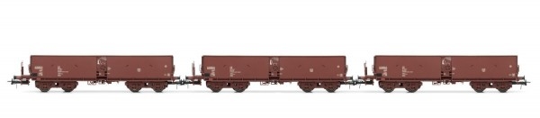 H0 D DR Selbstentladewagen Set 3x, Fal- zz,  L=465mm, 4A, Ep.IV, braun,  etc.................