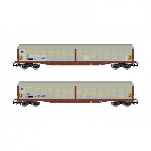 H0 I FS Schiebewandwagen Set 2x, Habils, 4A, Ep.V, " Televisore ", etc...................