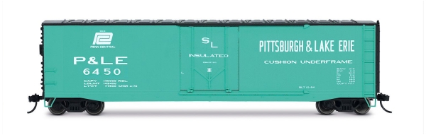 H0 US ATSF Güterwagen ged., 6499 mit Schwenkschiebetüren, ohne Dachsteg, 4A, Ep.III- VI, " hellblau, L=178mm, Klauenkupplung, etc............