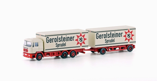 N D LKW MAN Lastkraftwagen- Kofferaufbau- Hängerzug, F90 , 3A, Ep.V, " Gerolsteiner ".,etc.................................................