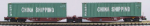 N B SNCB Containertragwagen Set 2x bel. Touax rot braun China Sh