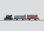 H0 A BBOE Nebenbahnzug Glaskasten, Dampflokomotive BR 98 304, Güterwagen ged., "A, braun, mit Bremserhaus grau, BBOE, etc.................................................