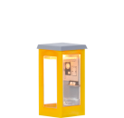 H0 Ausstattung Telefonzelle, beleuchtet,  H= 26mm, Ersatzleuchtmittel 3287,etc............................................................