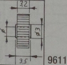 Ersatzteil Messing- Stirnzahnrad, Zähne 16,  Bohr.1,46mm,  Zahnbr.1,1mm, St.2x