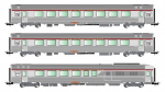 H0 F SNCF Reisezugwagen Set TEE, A8u, A8tu, Vru, 3teilig,   4A, Ep.IV,   " Mistral 69"