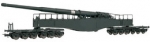 H0 D DR Eisenbahngeschütz K5, 12A, Ep.II, L= 357mm, schwarz grau, " Leopold "