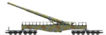 H0 D DR Eisenbahngeschütz K5, 12A, Ep.II, L= 357mm, grün braun, " Leopold " Tarnlackierung